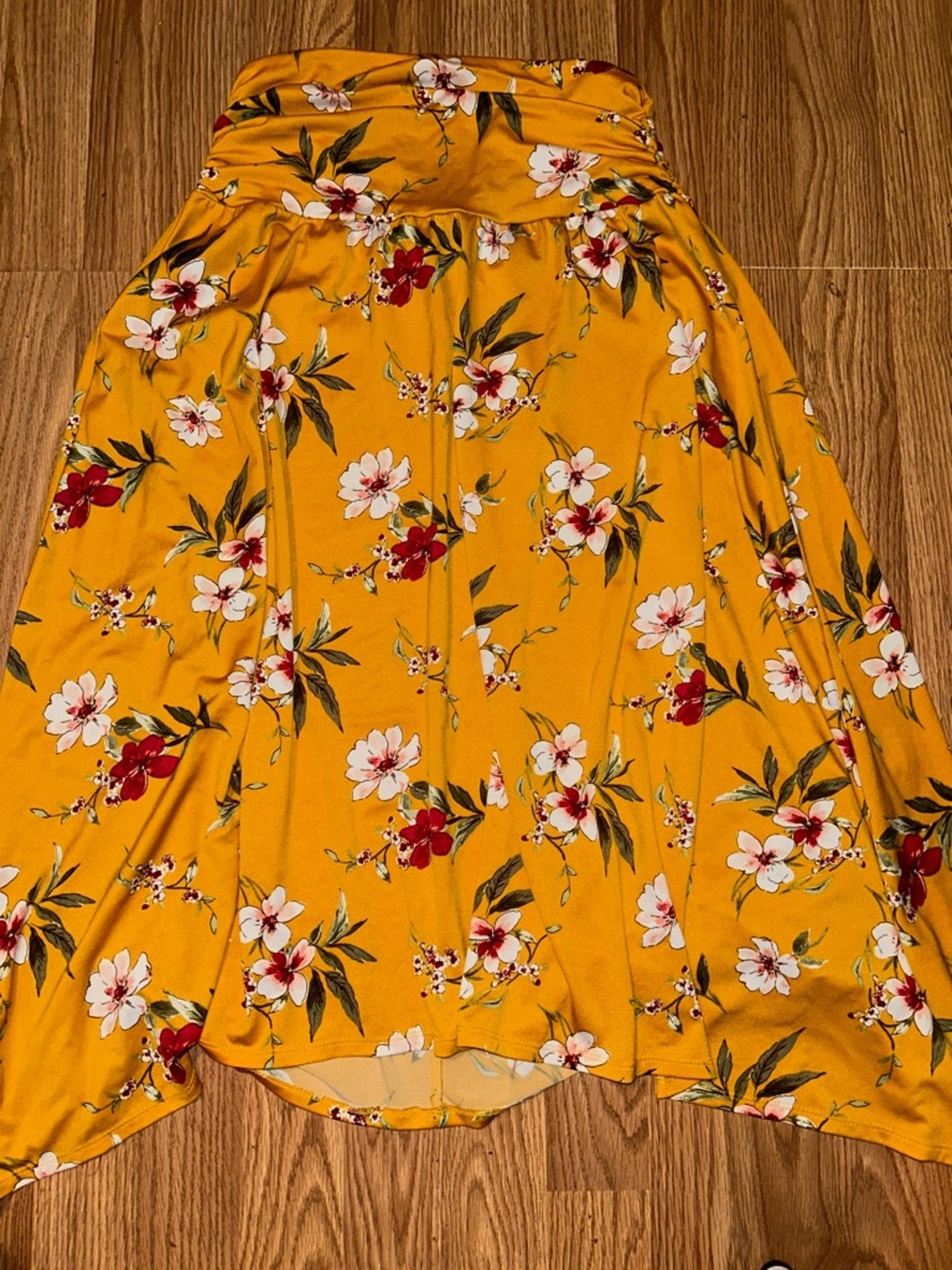 Apt. 9 Mustard Floral Circle Skirt